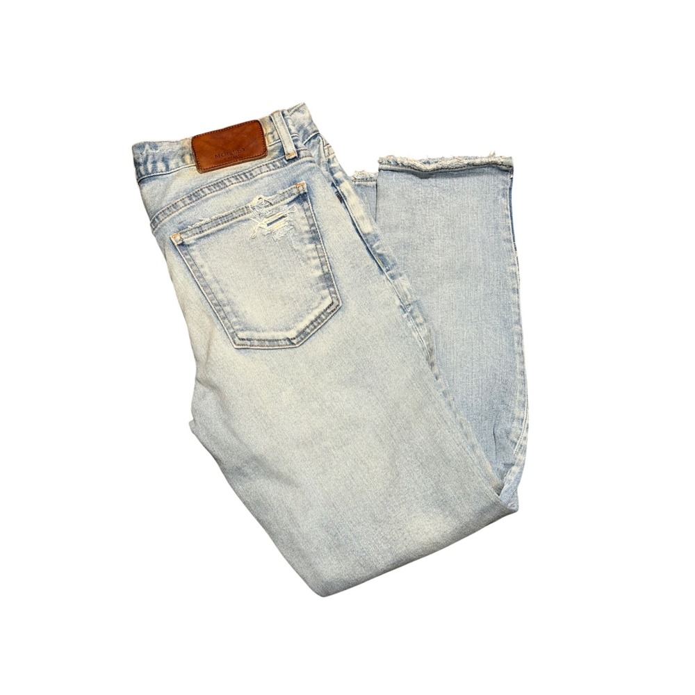Moussy Vintage Light Wash Distressed Slim Jeans Made in Japan 26 025CSC12-2200